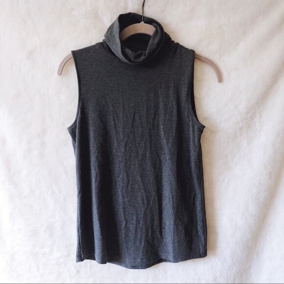 Ann Taylor Gray Sleeveless Turtleneck Top - Picture 5 of 7